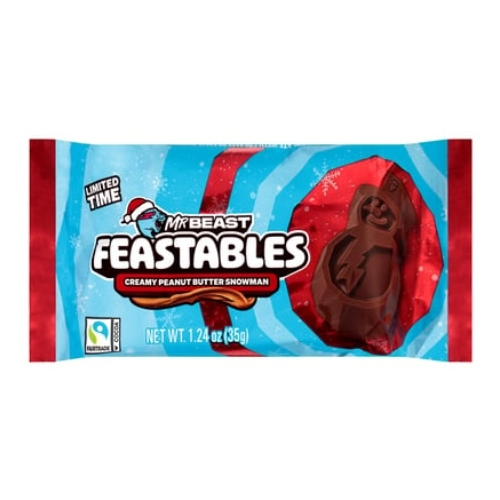 FEASTABLES CHOCOLATE PEANUT BUTTER SNOWMAN 35G-XMAS