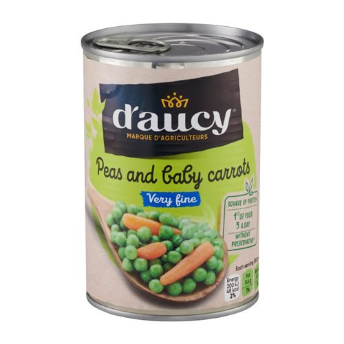 D'AUCY PETITS POIS AND BABY CARROTS 6X 400G