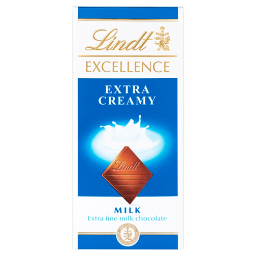LINDT EXCELLENCE MILK EXTRA CREAMY CHOCOLATE BAR 100G