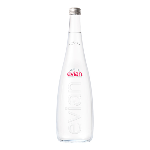 EVIAN STILL NATURAL MINERAL WATER GLASS 750ML