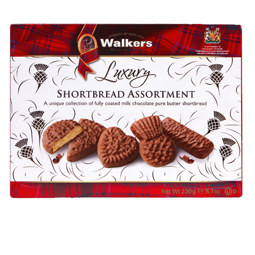 WALKERS CHOCOLATE SHORTBREAD ASSORTED SHAPES 230G