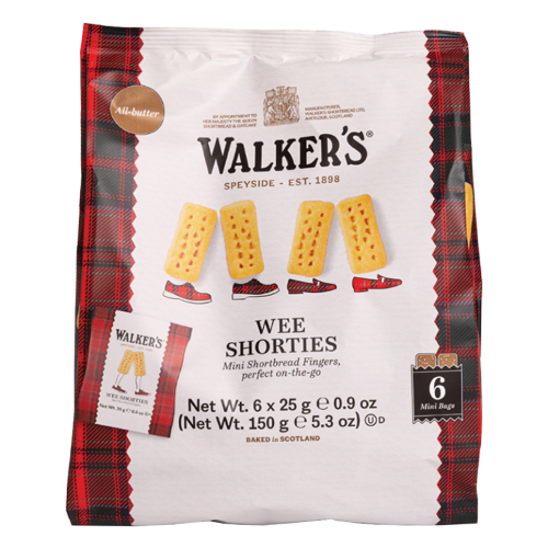 WALKERS WEE SHORTIES MINI SHORTBREAD FINGERS 150G