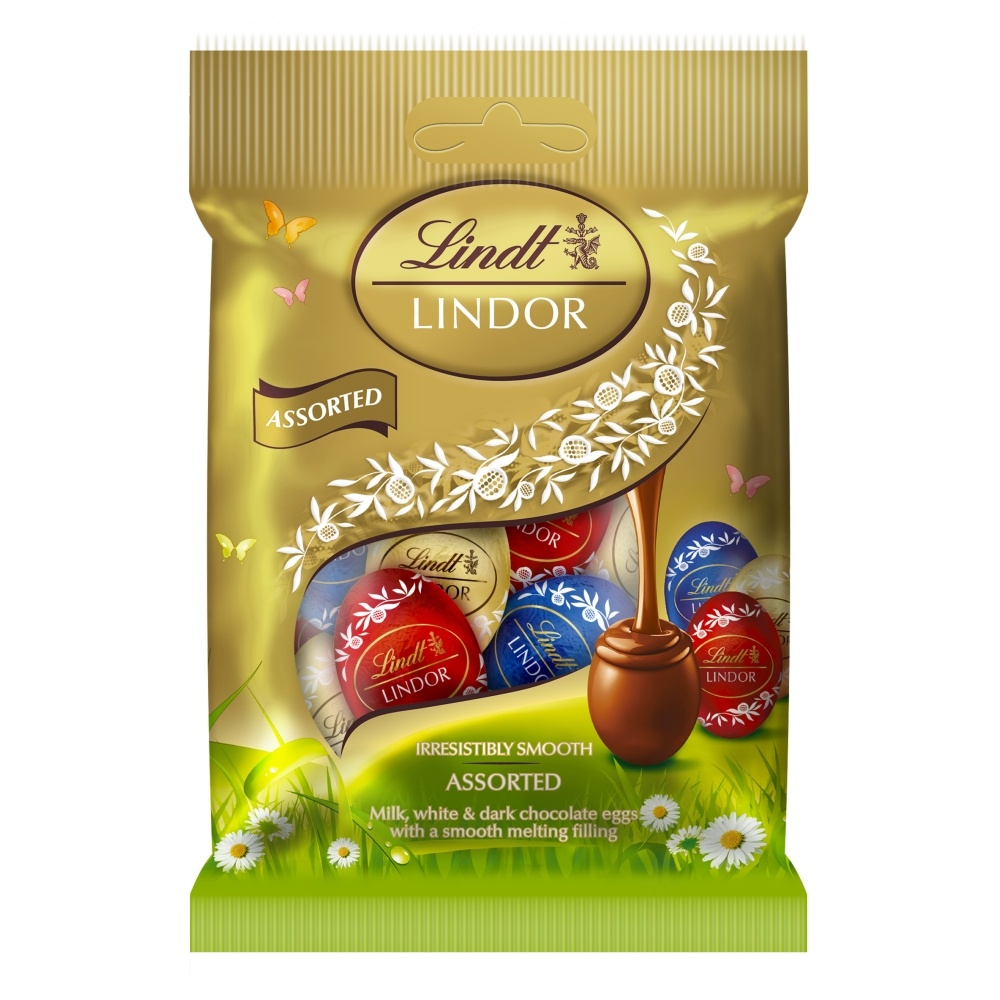 LINDT LINDOR MINI EGGS ASSORTED BAG 80G-EASTER