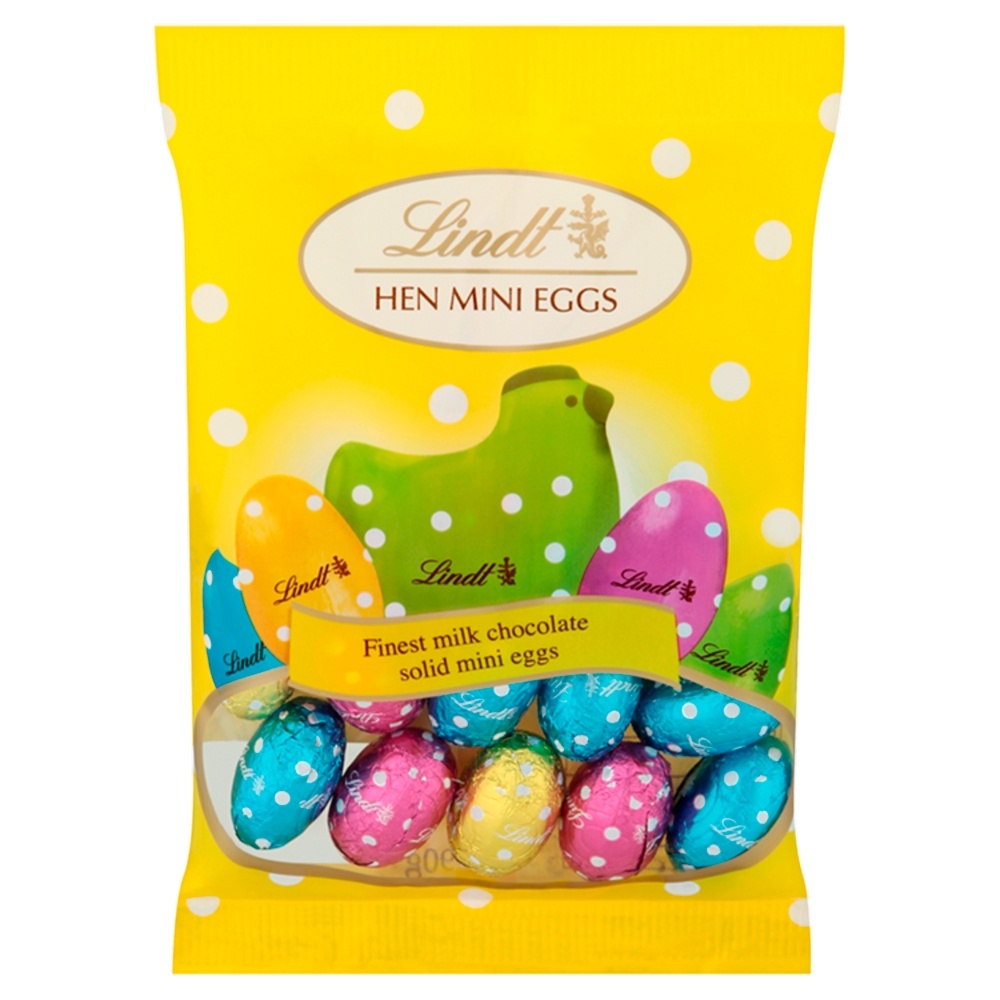 LINDT HEN EASTER MILK CHOCOLATE MINI EGGS BAG 90G-EASTER