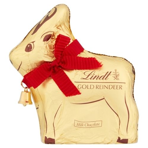 LINDT GOLD REINDEER MILK CHOCOLATE 100G-XMAS