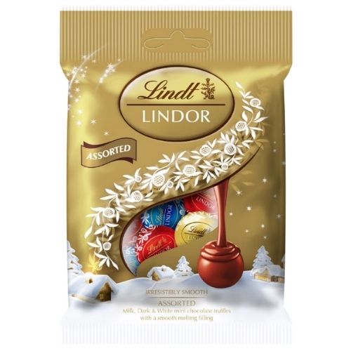 LINDT LINDOR TRUFFLES ASSORTED MINI 80G-XMAS