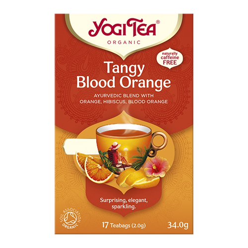 YOGI TEA ORGANIC TANGY BLOOD ORANGE, AYUREDIC BLEND WITH ORANGE, HIBISCUS 17S