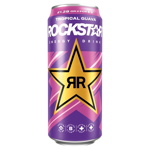 ROCKSTAR PUNCHED TROP GUAVA PMP £1.29 500ML
