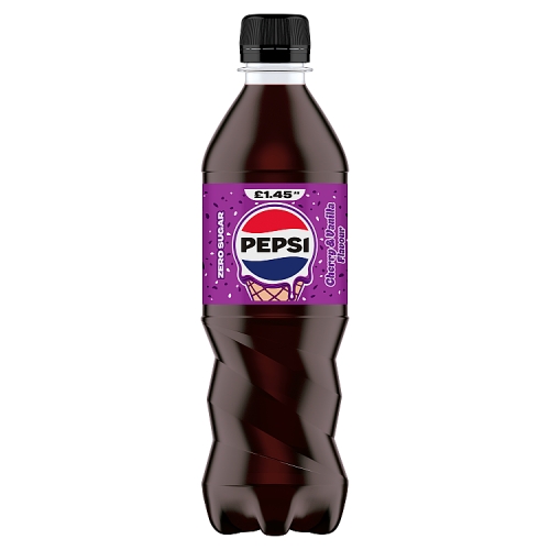 PEPSI ZERO SUGAR CHERRY & VANILLA PET PMP £1.45 500ML