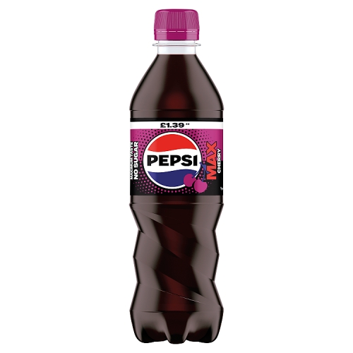 PEPSI MAX CHERRY NO SUGAR COLA PMP £1.39 PET 500ML