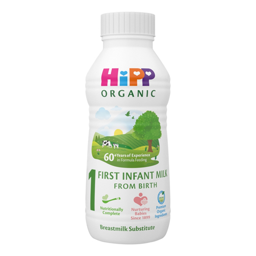 HIPP ORGANIC 1 FIRST INFANT BABY MILK READY TO FEED LIQUID FORMULA FROM BIRTH 470ML