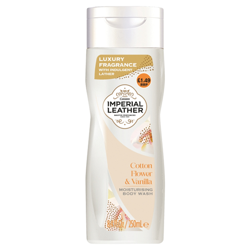 IMPERIAL LEATHER BODYWASH COTTON & VANILLA PMP £1.49 250ML