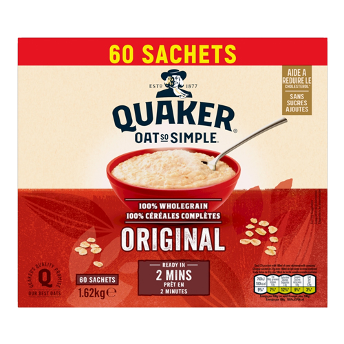 QUAKER OAT SO SIMPLE ORIGINAL PORRIDGE SACHETS 60 X 27G