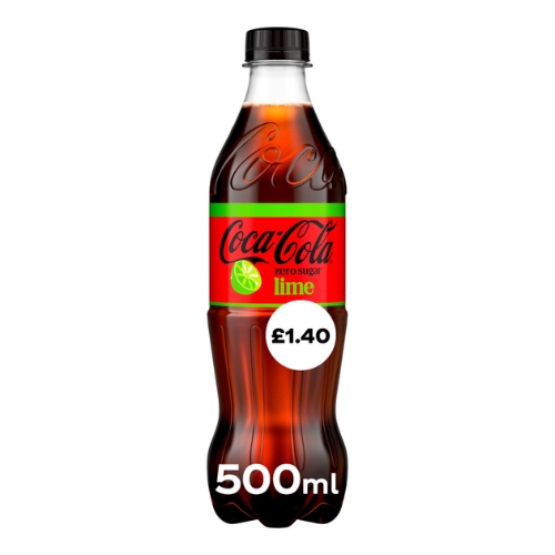 COKE ZERO LIME PET PMP £1.40 500ML