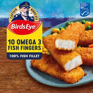 BIRDS EYE 10 OMEGA 3 BREADED ALASKA POLLOCK FISH FINGERS 280G