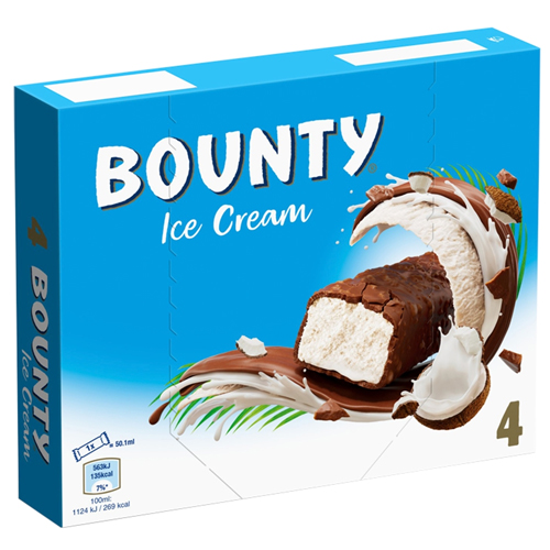 BOUNTY ICE CREAM BAR 4PK