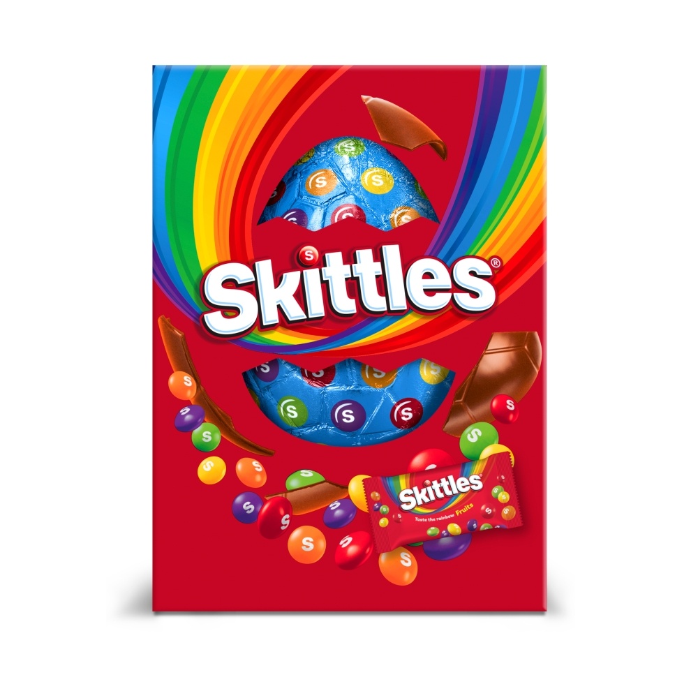 SKITTLES FRUITS SWEETS & MILK CHOCOLATE EASTER EGG 165G-EASTER