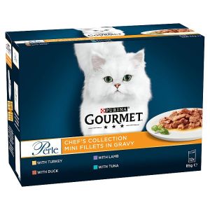 GOURMET PERLE MINI FILLETS CHEFS COLLECTION IN GRAVY 85G