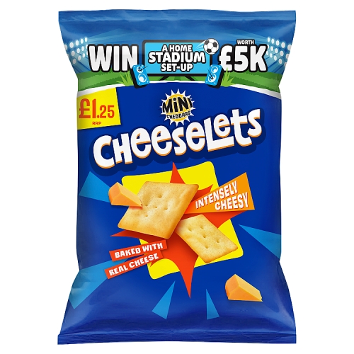 JACOB'S CHEESELETS INTENSELY CHEESY MINI CHEDDARS PMP £1.25 90G