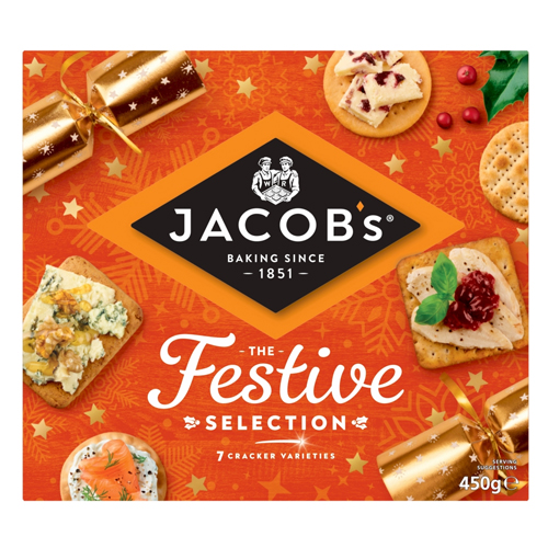 JACOB'S CHRISTMAS BISCUITS FOR CHEESE 450G-XMAS