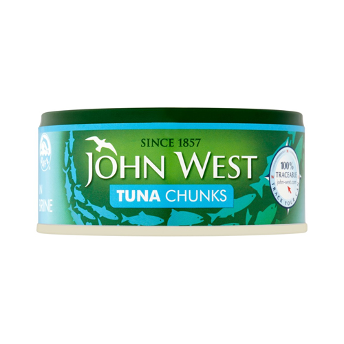 JOHN WEST TUNA CHUNKS IN SUNFLOWER OIL PMP £1.59 145G