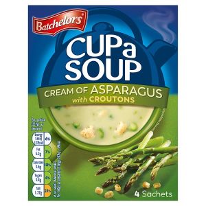 BATCHELORS CUPA SOUP CREAM OF ASPARAGUS WITH CROUTONS 4PK 117G