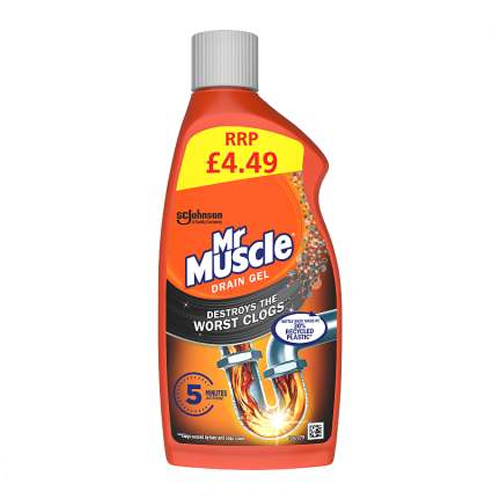 MR MUSCLE DRAIN GEL PLUGHOLE UNBLOCKER £4.49 500ML