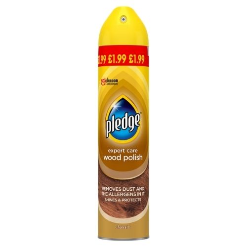 PLEDGE AEROSOL WOOD POLISH CLASSIC PMP £1.99 250ML