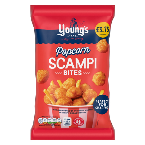 YOUNG'S POPCORN SCAMPI BITES PMP £3.75 300G