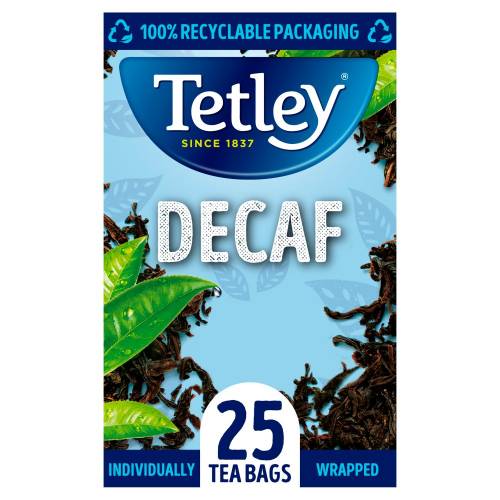 TETLEY DECAF 25 TEA BAGS 50G