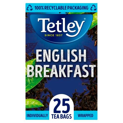 TETLEY ENGLISH BREAKFAST 25 TEA BAGS 50G