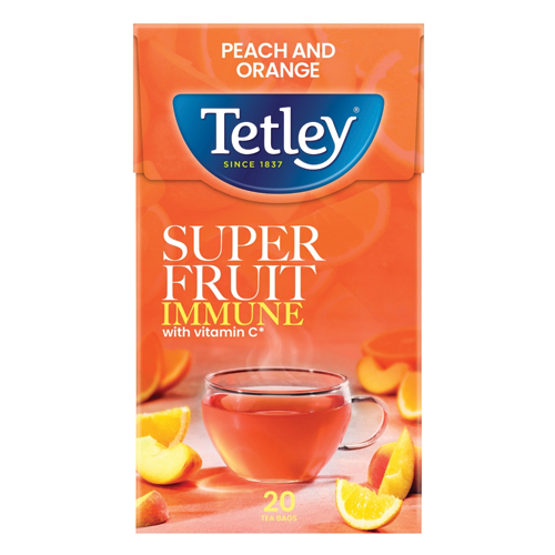 TETLEY SUPER FRUITS IMMUNE PEACH & ORANGE 20S 2G