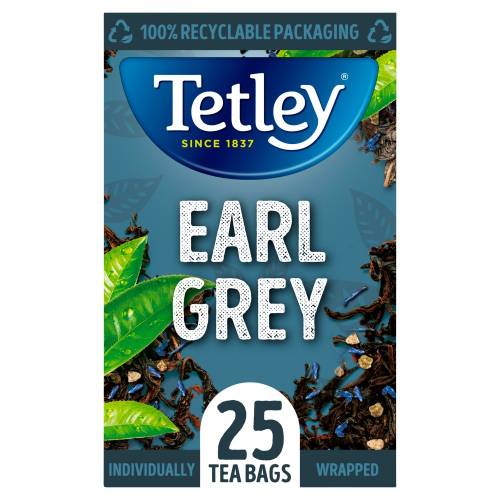 TETLEY EARL GREY 25 TEA BAGS 50G