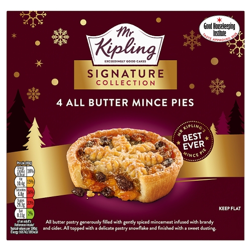 MR KIPLING SIGNATURE ALL BUTTER MINCE PIES 4S-XMAS