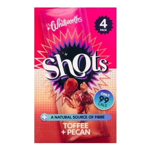 WHITWORTHS TOFFEE & PECAN SHOTS 4PK 25G