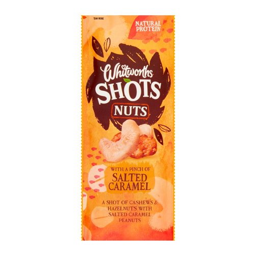 WHITWORTHS SHOTS NUTS SALTED CARAMEL 25G