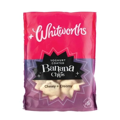 WHITWORTHS YOGHURT COATED BANANA CHIPS 115G