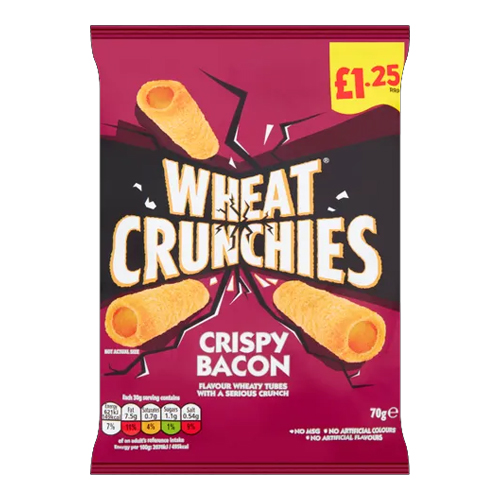 WHEAT CRUNCHIES BACON PMP £1.25 70G