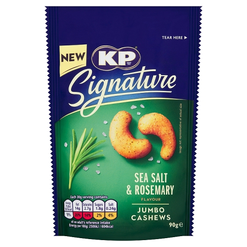 KP SIGNATURE SEA SALT AND ROSEMARY CASHEWS 90G-XMAS