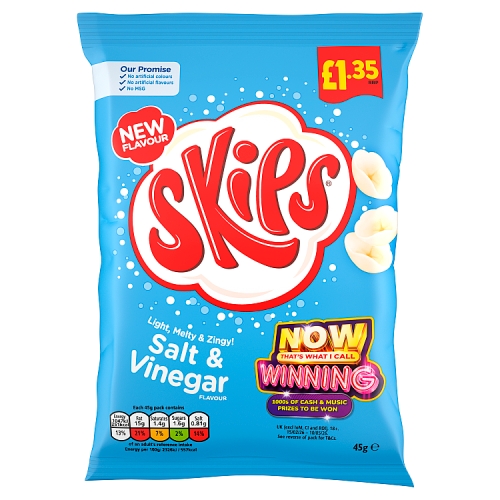 SKIPS SALT & VINEGAR PMP £1.35 45G