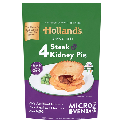 HOLLAND'S 4 STEAK & KIDNEY PIES 4PK