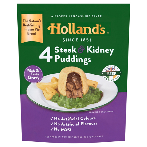 HOLLAND'S 4 STEAK & KIDNEY PUDDINGS 4PK