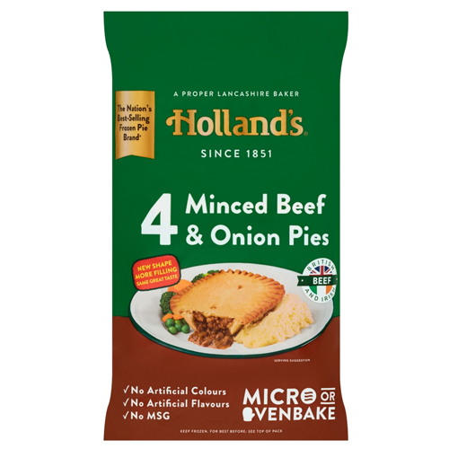 HOLLAND'S 4 MINCED BEEF AND ONION PIES 4PK
