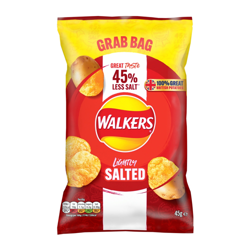 WALKERS LESS SALT LIGHTLY SALTED CRISPS 45G