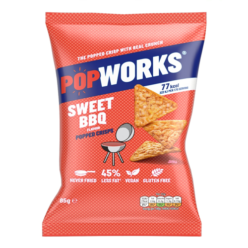 POPWORKS SWEET BBQ SHARING BAG POPPED CRISPS 85G