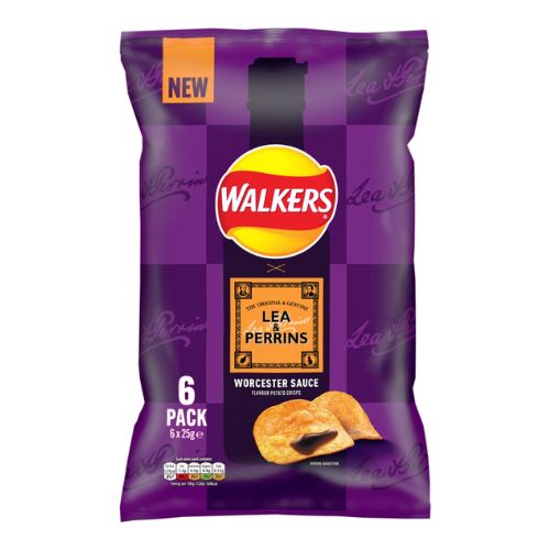 WALKERS LEA & PERRINS WORCESTER SAUCE 6PK 25G
