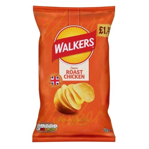 WALKERS ROAST CHICKEN SHARING CRISPS PMP £1.35 70G