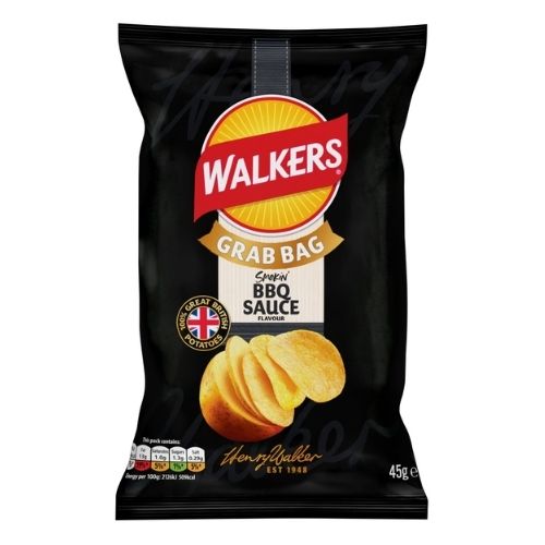 WALKERS BBQ GRABS 45G