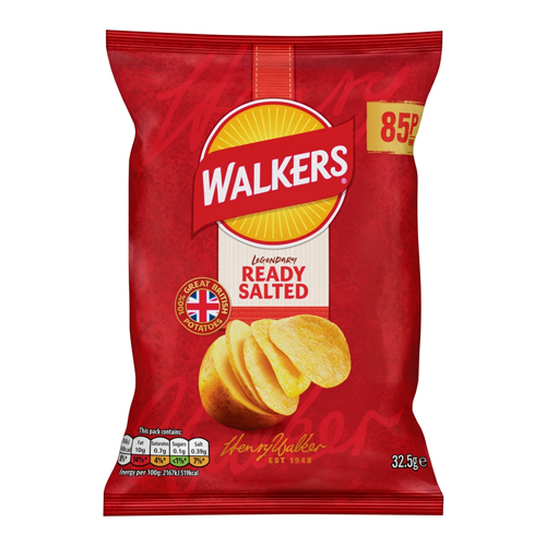 WALKERS READY SALTED CRISPS PMP 85P 32.5G