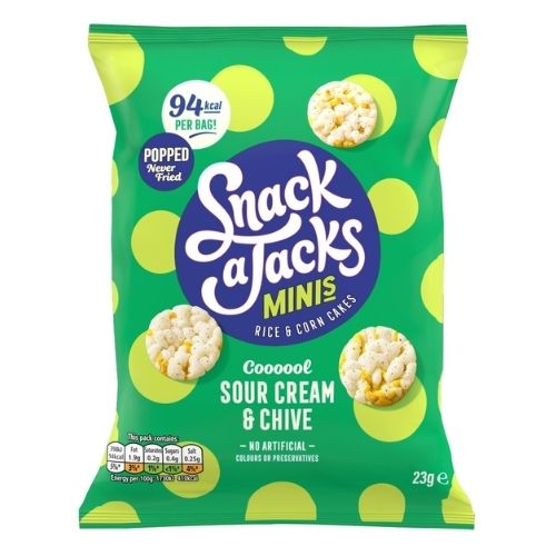 SNACK A JACKS SOUR CREAM & CHIVE RICE CAKES 23G